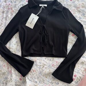 Frame Denim Black Ribbed Shirt